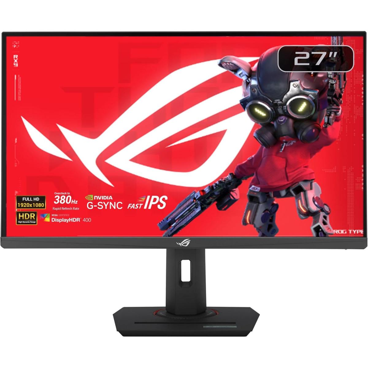 Asus Rog Strix Xg279cns Fast Ips 27" 380hz 0.3ms Hdr 400 Rog Gaming A.i. Technology Esports Freesync™ Premium Adustable Stand W/ Hdmi , Display Port & Usb C