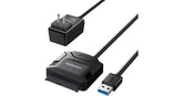 UGREEN 20611 USB 3.0 to SATA Hard Drive Converter Cable – For 2.5"/3.5" HDD & SSD – EU Power Adapter