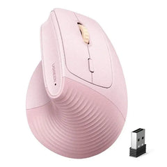 UGREEN 65666 ERGONOMIC WIRELESS VERTICAL MOUSE 2.4G AND BLUETOOTH DUAL MODE 4000 DPI – PINK