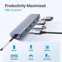 UGREEN USB-C to 4-Port USB 3.0 Hub – 5Gbps SuperSpeed
