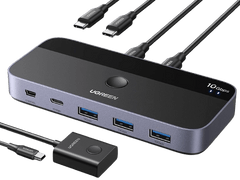 UGREEN 15705 USB 3.0 Switch for 2 Computers – 1 USB-C & 3 USB-A Ports