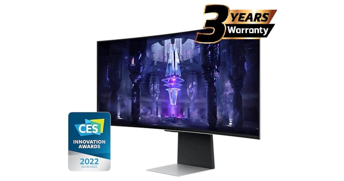 Samsung Odyssey OLED G8 (34BG850) 34" Smart 3K UWQHD (3440x1440) Curved ,175Hz, 0.03ms(GTG), Quantum Dot, HDR10+, 10Bits 99% DCI Coverage PRO Colors, FreeSync Premium , w/ Speakers, Ergonomic Stand & Core Sync