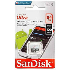 Sandisk 64gb Ultra Microsdxc Uhs I Memory Card Up To 100 Mb/s C10, Full Hd, Micro Sd Card