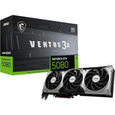 Msi Geforce Rtx 5080 Ventus 3x Oc Graphics Card, 16gb Gddr7 256 Bit Memory, 2640 Mhz Boost Clocks, 10752 Cuda Cores, 30 Gbps Memory Speed, Pci Express Gen 5