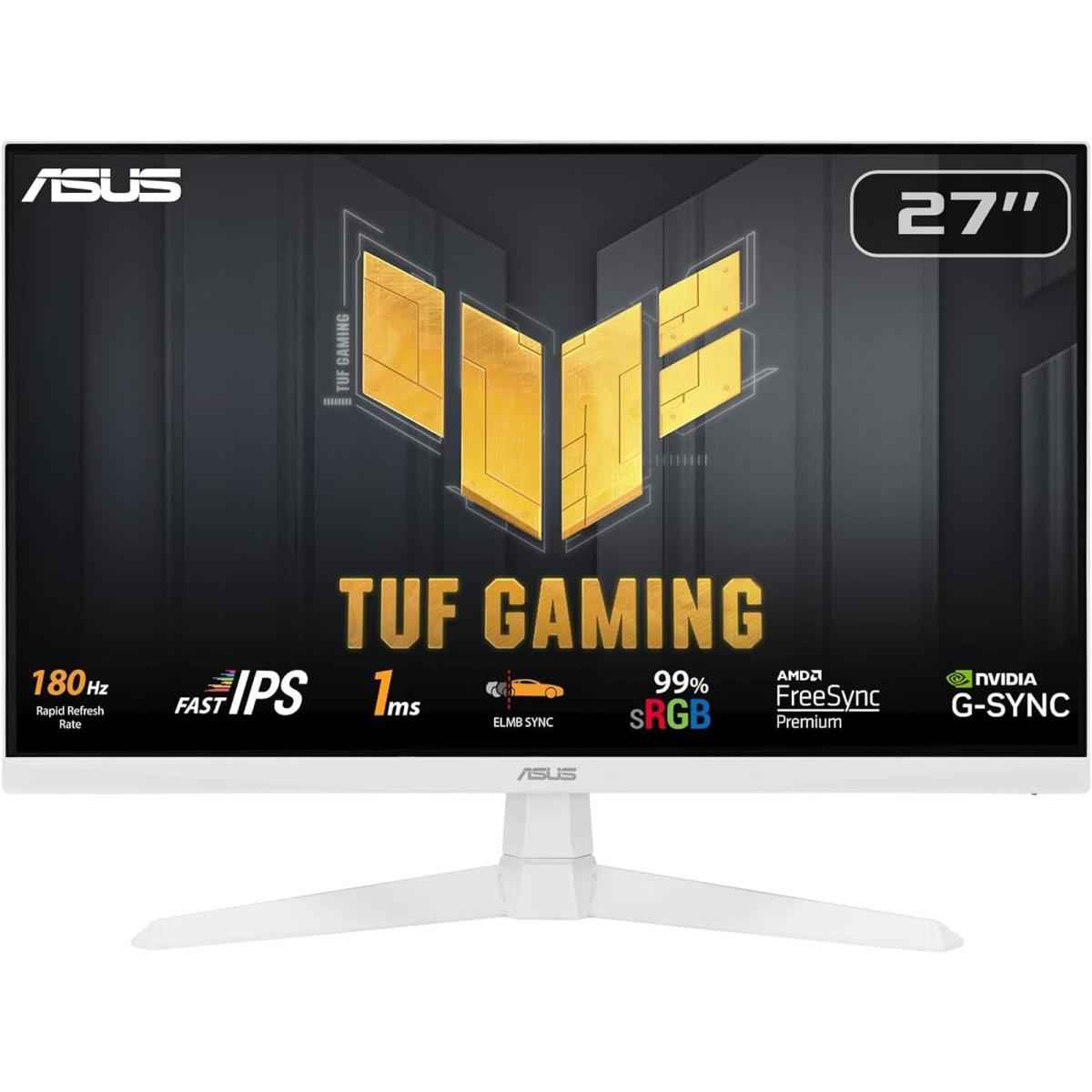 Asus Tuf Vg279q3a W 27" Fast Ips Full Hd 180hz 1ms G Sync Compatible Extreme Low Motion Blur Sync W/ Speaker White