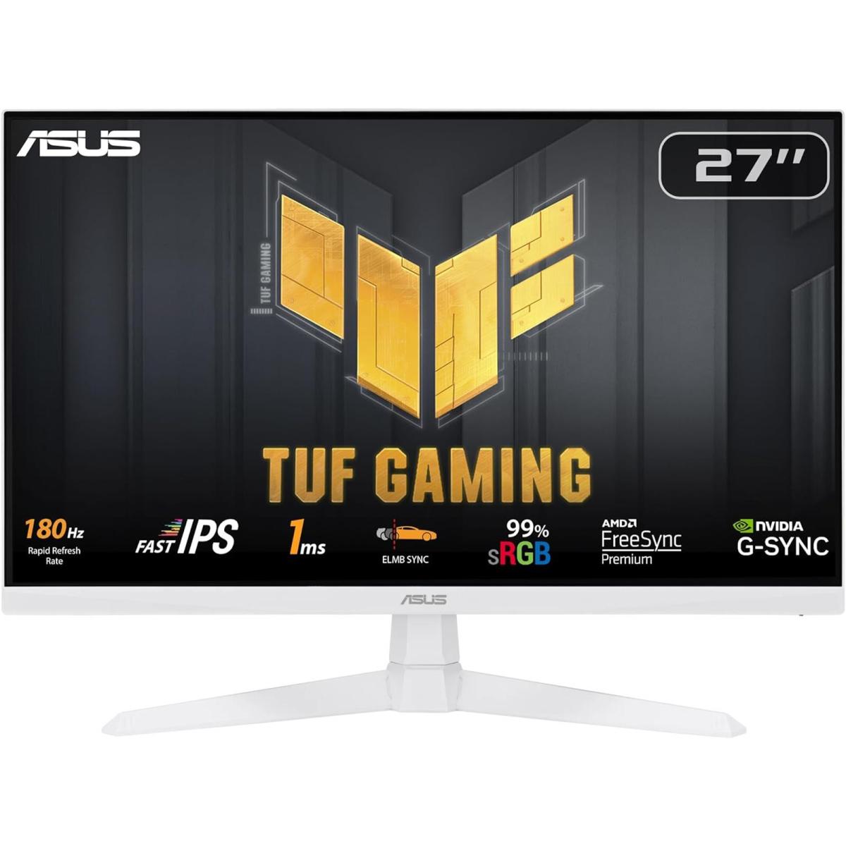 Asus Tuf Vg279q3a W 27" Fast Ips Full Hd 180hz 1ms G Sync Compatible Extreme Low Motion Blur Sync W/ Speaker White Asus Tuf Vg279q3a W 27" Fast Ips Full Hd 180hz 1ms G Sync Compatible Extreme Low Motion Blur Sync W/ Speaker White