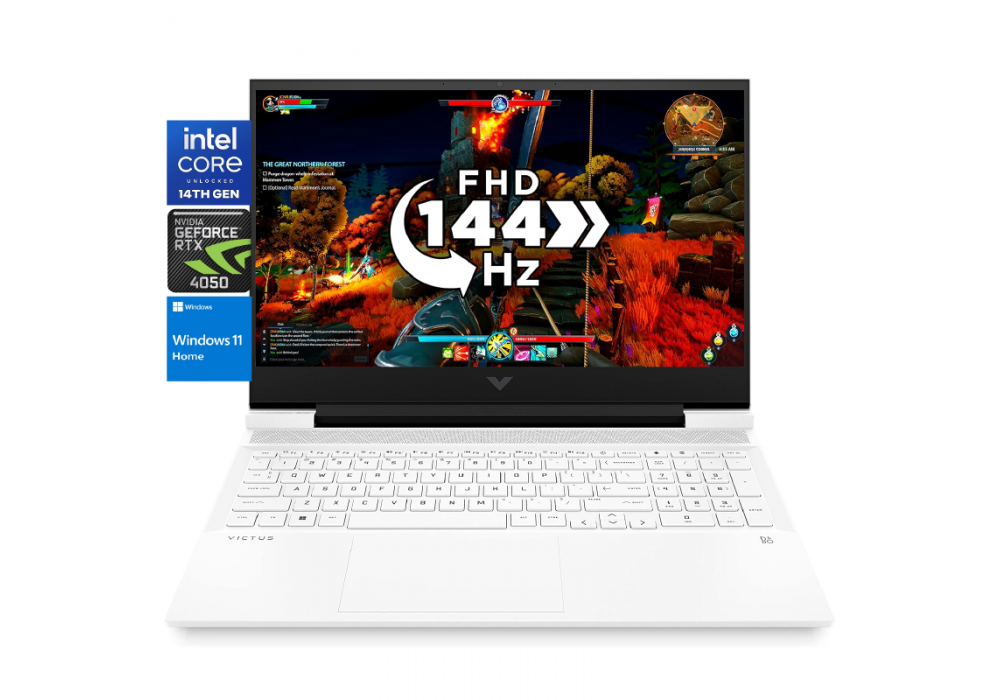 HP Victus Gaming Laptop 16-r1011ne 14th Gen Intel Core™ i7-14650HX Highest-Performance Processor, NVIDIA GeForce RTX™ 4050 6GB GDDR6 GPU 16.1" 144Hz FHD - Ceramic white