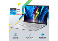 Laptop ASUS Vivobook 15 (X1504VA) |Intel® Core™ i5-1334U Processor, 16GB DDR4 (Customized), 512GB SSD, 15.6-inch FHD 180 Hinge | 13th Generation - Cool Silver