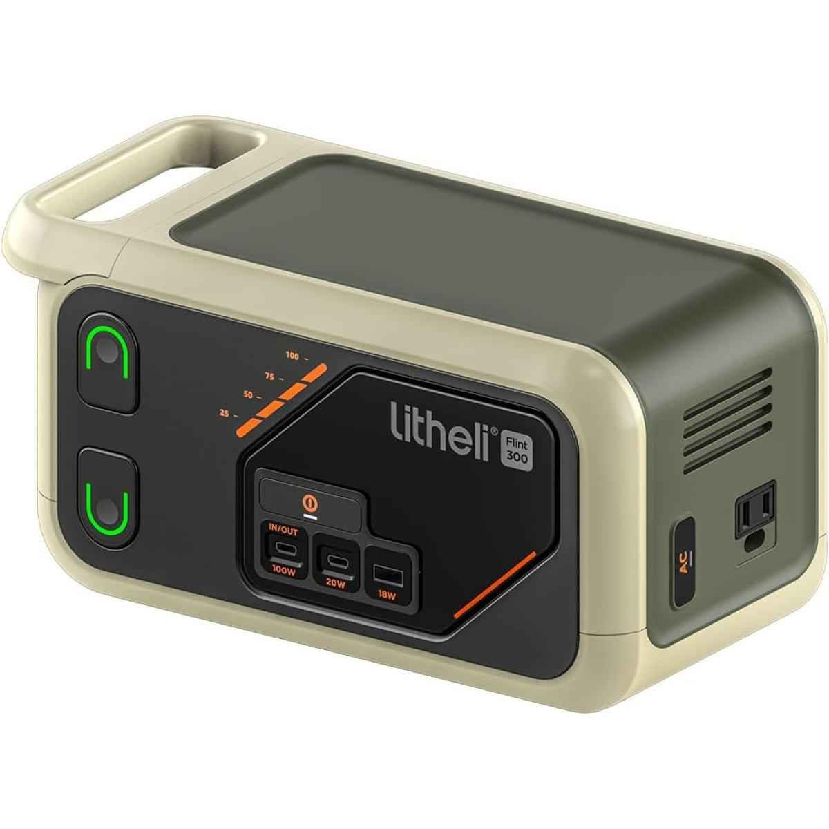 Litheli 300se Portable Power Station 255wh With 100w Usb C Two Way Charging Ac Outlet With Led Display For Outdoors, Camping, Travel, Emergency