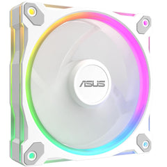 Asus Prime Mr120 Argb Fan, 1600 Rpm Fan Speed, 58 Cfm Fan Airflow, Standard Blade, Dual Sided Lighting, Sleeve Bearing, Single Pack, White