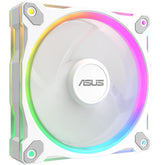 ASUS Prime MR120 aRGB Fan, 1600 RPM Fan Speed, 58 CFM Fan Airflow, Standard Blade, Dual-Sided Lighting, Sleeve Bearing, Single Pack, White