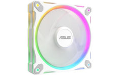 ASUS Prime MR120 aRGB Fan, 1600 RPM Fan Speed, 58 CFM Fan Airflow, Standard Blade, Dual-Sided Lighting, Sleeve Bearing, Single Pack, White