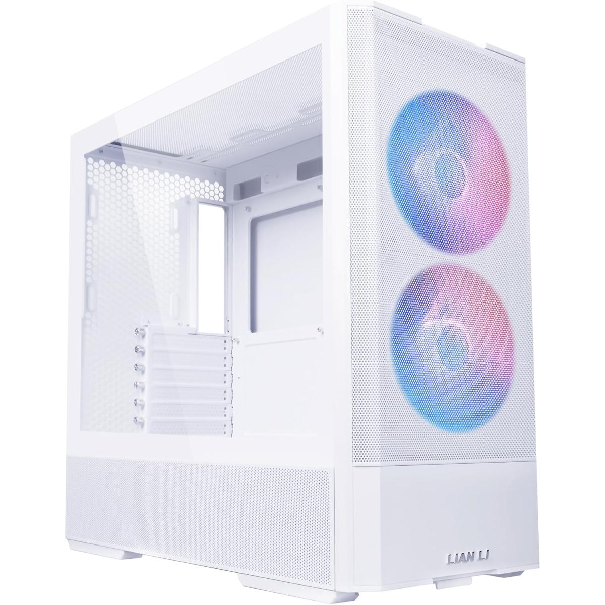 Lian Li Lancool 207 Mid Tower Case, 2x 140mm & 2x 120mm Pre Installed Fan, Up To 360mm Radiator & 8x Fan Support, Steel & 4mm Tempered Glass Support, White - CompuMe