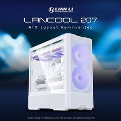 Lian Li Lancool 207 Mid Tower Case, 2x 140mm & 2x 120mm Pre Installed Fan, Up To 360mm Radiator & 8x Fan Support, Steel & 4mm Tempered Glass Support, White