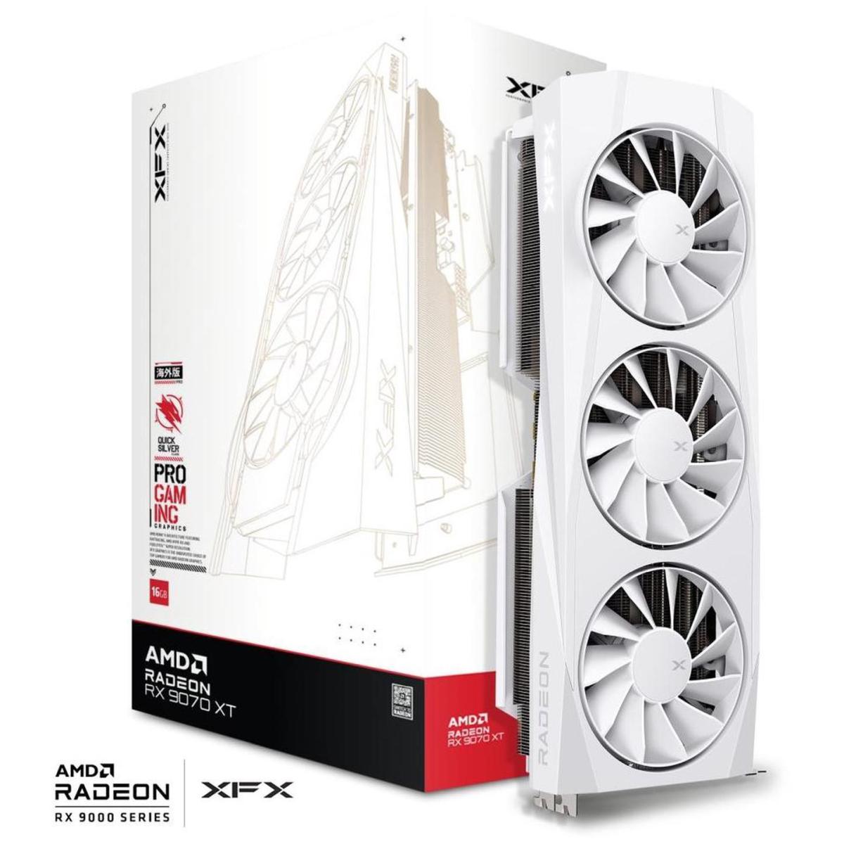 Xfx Quicksilver Amd Radeon Rx 9070 Xt White Gaming Edition , 16gb Gddr6 256 Bit Memory, 2970 Mhz Boost Clock, 4096 Stream Processors, 20 Gbps Memory Speed, Pci Express 5.0 - CompuMe Xfx Quicksilver Amd Radeon Rx 9070 Xt White Gaming Edition , 16gb Gddr6 256 Bit Memory, 2970 Mhz Boost Clock, 4096 Stream Processors, 20 Gbps Memory Speed, Pci Express 5.0 - CompuMe