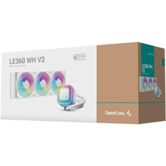 Deepcool Le360 V2 Liquid Cpu Cooler, 360mm Radiator, 3x 120mm Pre Installed Argb Fan, 2100 Rpm Fan Speed, 75.89 Cfm Fan Airflow, Hydro Bearing Type, Anti Leak Technology, White - CompuMe