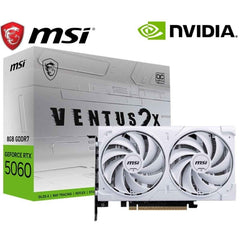 Msi Geforce Rtx 5060 Ventus 2x Oc 8gb Gddr7 128 Bit Memory, 2527 Mhz Boost Clock, 28 Gbps Memory Speed, 3840 Cuda Cores, Pci Express Gen 5 X16 , White