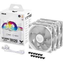 Asus Tuf Gaming Tr120 Argb Fan 3pin Double Layer Led 2000rpm 3.3mm H2o 77.4 Cfm 16 Individually Addressable Rgb Leds 3 Pack White - CompuMe