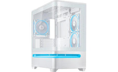 Asus Prime Ap202 Argb White Matx Pc Case With Fully Tempered Curved Glass, Supports Graphics Cards Up To 420mm Long, 360mm Long Radiators, Easy Detach Rail, Patented Slot Vent, 3 Built In Argb Fans