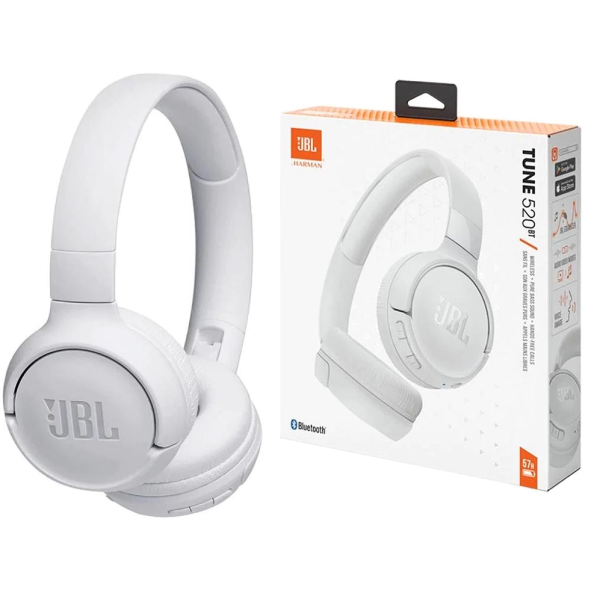 Jbl Tune 520bt Bluetooth 5.3 On Ear Headphones With Jbl Pure Bass Sound & Hands Free Calls 57 Hour Battery Life White - CompuMe