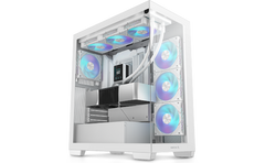 DeepCool CG580 4F Panoramic ATX Mid-Tower Case 4x Pre Installed Fans Single Chamber, Support Back Connectors & Up to 2x 360mm Radiators, Front 2x USB3.0 , White