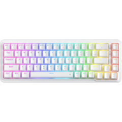 Redragon K709 Nova 65% Wired Gasket Rgb Gaming Keyboard, 68 Keys Hot Swap Compa Mechanical Keyboard W/free Mod Socket, 3 Layer Noise Dampening & Dedicated Arrow Keys, Quiet Custom Linear Switch , White