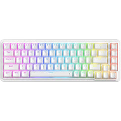 Redragon K709 Nova 65% Wired Gasket Rgb Gaming Keyboard, 68 Keys Hot Swap Compa Mechanical Keyboard W/free Mod Socket, 3 Layer Noise Dampening & Dedicated Arrow Keys, Quiet Custom Linear Switch , White