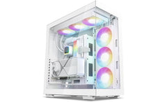DeepCool CH780 ATX+ Panoramic Dual Chamber w/ Vertical Mount & Gen 4 Riser Cable Tempered Glass 3x Trinity 140mm ARGB Fans - White