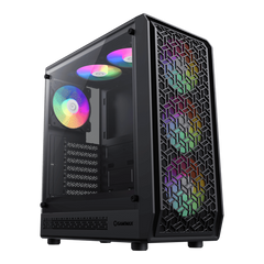 GAMEMAX Forge AB Black Tempered Glass USB3.0 and Type C Mid Tower 6 x ARGB Fans (Pre-Installed) ATX Gaming Case