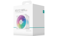 DeepCool FD12 ARGB 120mm Fan Speed: 400~2050 RPM Airflow: 63.6 CFMFan - Air Pressure: 2.56 mmAq - Fan Connector: 4-pin PWM Hydro Bearing, Pack of 3, White