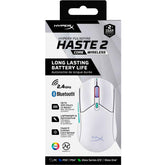 Hyperx Pulsefire Haste 2 Core Wireless & Bluetooth Lightweight 59g Long Battery Life Up To 100 Hours Long Battery Life Custom Core Sensor White