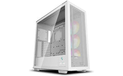 DeepCool Morpheus ATX+ Modular Airflow Housing w/ Vertical Mount & Gen 4 Riser Cable Tempered Glass 4x Trinity 140mm ARGB Fans - White