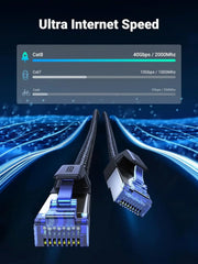 UGREEN 80431 CAT8 ETHERNET CABLE SHIELDED ROUND BRAIDED MODULAR PLUGS - 2M