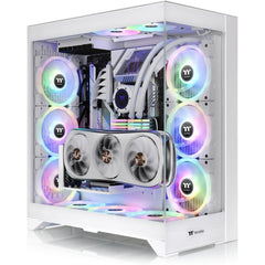 Thermaltake e E600 Mx E Atx Case Centralized Thermal Efficiency Design 3way Floating Gpu Mounting Bracket W/ 400mm Pcie4 Riser Cable White - CompuMe