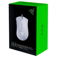 Razer Deathadder Essential Gaming Mouse 6400 Dpi Optical Sensor 5 Programmable Buttons Mechanical Switches Rubber Side Grips White Edition