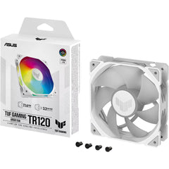 Asus Tuf Gaming Tr120 Argb Fan 3pin Double Layer Led 2000rpm 3.3mm H2o 77.4 Cfm 16 Individually Addressable Rgb Leds 1 Pack White