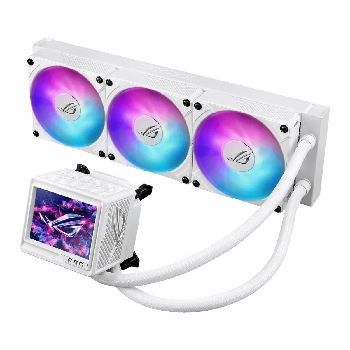 Asus Rog Ryuyjin Iii 360 Argb Extreme All In One Aio Cpu Liquid Cooler For Amd Ryzen & Intel , Asetek Gen8 V2 Pump; High Airflow & Static Pressure Magnetic Fans , White Asus Rog Ryuyjin Iii 360 Argb Extreme All In One Aio Cpu Liquid Cooler For Amd Ryzen & Intel , Asetek Gen8 V2 Pump; High Airflow & Static Pressure Magnetic Fans , White