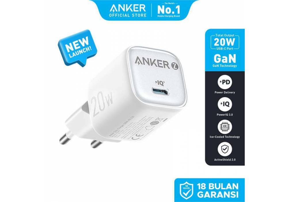 Anker Zolo A2699L11 Wall Charger Type-C 20W Fast Charging - White / 18 Months Warranty
