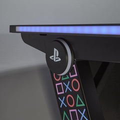 Xrocker Official Playstation Gaming Desk Led Lights Pc Office Workstation