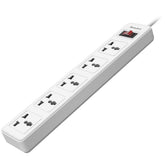 Huntkey SSZ501 Universal Power Strip 5x Outlet AC 220-240V Surge Protector 3M - White
