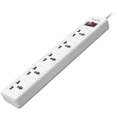 Huntkey Ssz501 Universal Power Strip 5x Outlet Ac 220 240v Surge Proteor 3m White - CompuMe