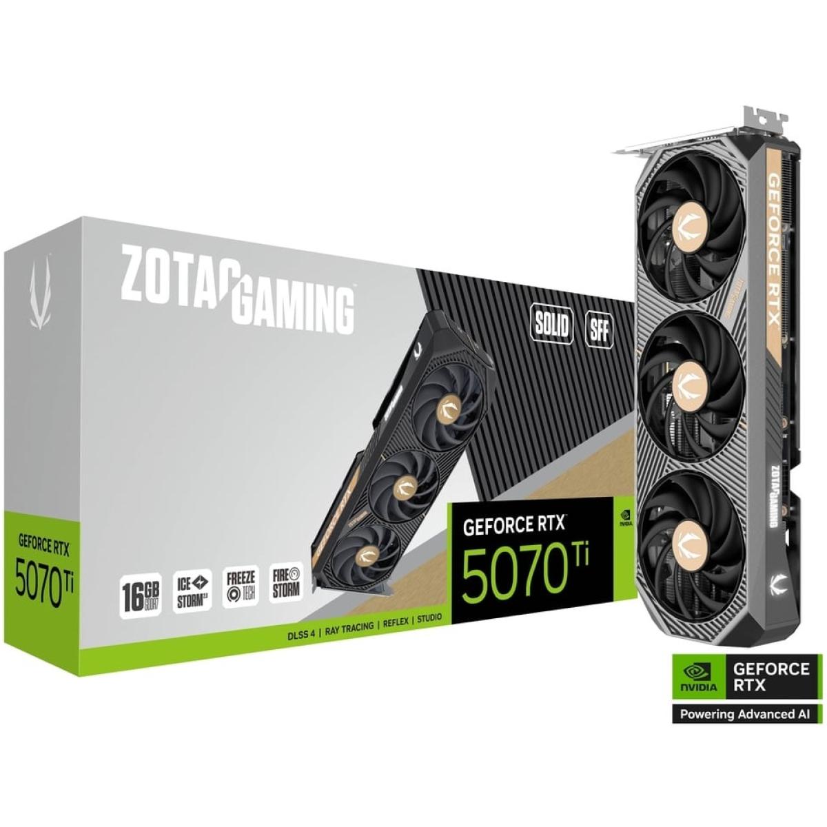 ZOTAC GAMING GeForce RTX 5070 Ti SOLID SFF 16GB GDDR7- Graphics Card | ZT-B50710D3-10P | ZOTAC GAMING GeForce RTX 5070 Ti SOLID SFF 16GB GDDR7- Graphics Card | ZT-B50710D3-10P |