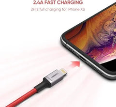Ugreen 80635 Usb A To Lightning Fast Charging Braided Cable 1m