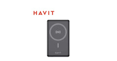 HAVIT PB5223 Magnetic Wireless Power Bank – 5000mAh | 15W MagSafe Compatible | PD 20W | Black