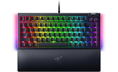 Razer BlackWidow V4 75% Mechanical Hot-swappable Compa & Durable Chroma MF Roller & Media Keys Wrist Rest Orange Tactile Switches - Black