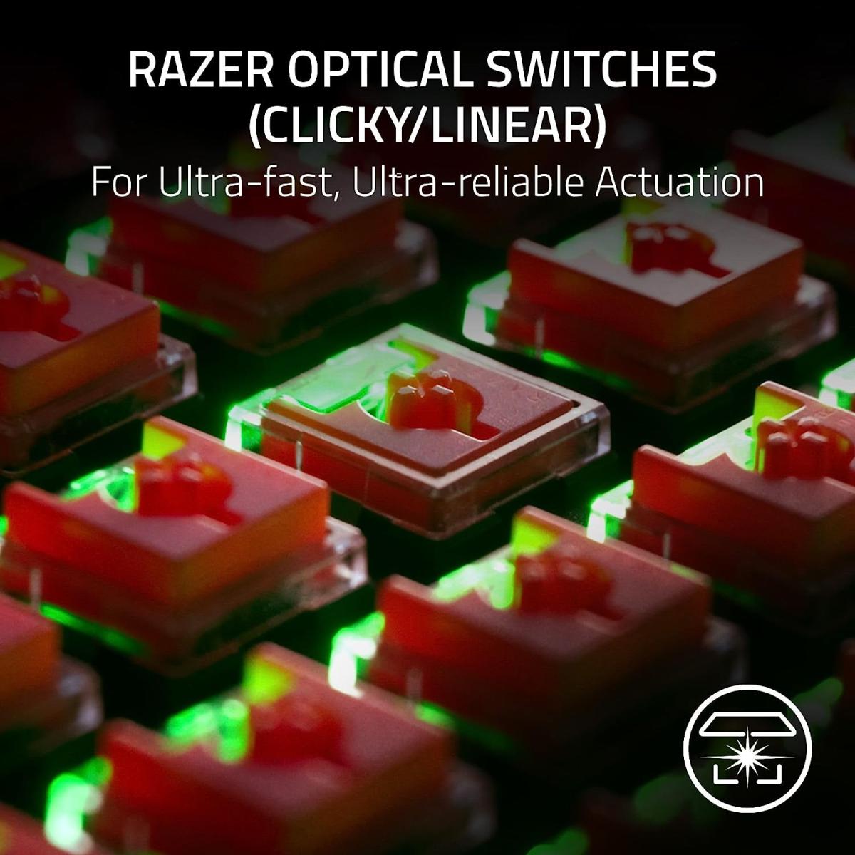Razer Deathstalker V2 Low Profile Optical Switches Durable Keycaps & Aluminum Top Plate W/ Roller & Media Button Linear Red Razer Deathstalker V2 Low Profile Optical Switches Durable Keycaps & Aluminum Top Plate W/ Roller & Media Button Linear Red