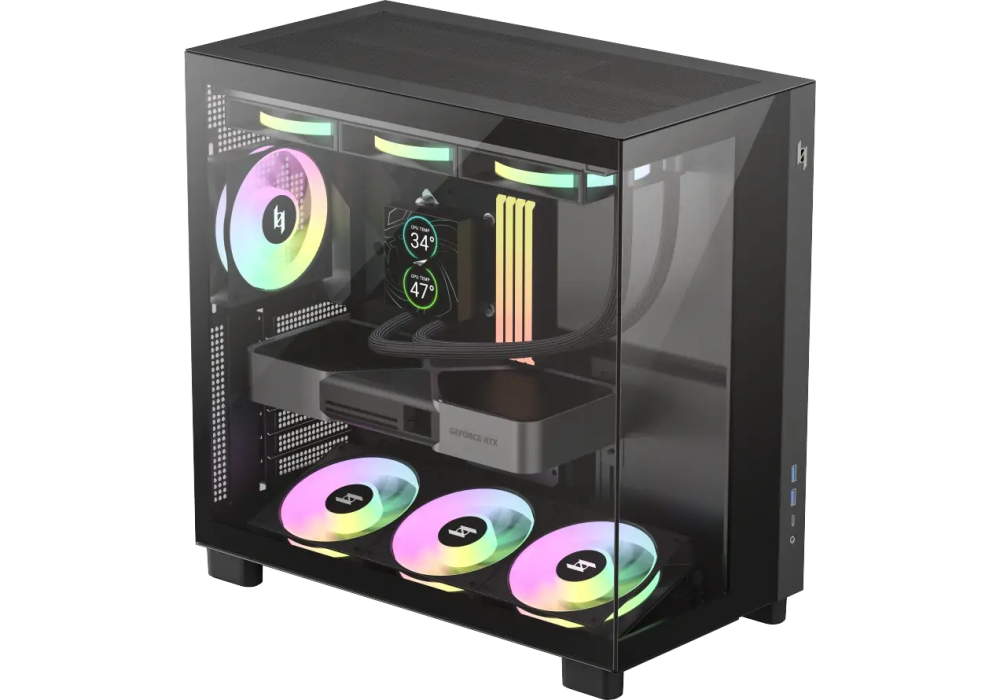 CompuMe 9700X Gaming Desktop | AMD Ryzen 7 9700X Up to 5.5GHz, GeForce RTX 5060 8GB GDDR7, 16GB 6000MHz DDR5 Fury Beast, NV3 1TB M.2 SSD PCIe 4.0, 360mm AIO Water Cooling