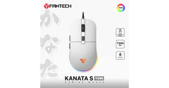 FANTECH KANATA S VX9S (White) RGB Optical Wired Gaming Mouse, 7200 DPI, 82g Weight, Ambidextrous Design, Braided Cord, Software Support For Kanata S