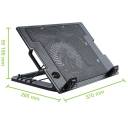 Laptop, Notebook & Tablet Cooling Stand - Ergonomic 5-Level Height Adjustment, 140mm Silent Blue LED Fan, USB Ports, Fits 13″-17.3″ Laptops
