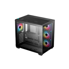 DeepCool CG530 4F Panoramic ATX Mid-Tower Case – Black, Tempered Glass, 4x ARGB Fans